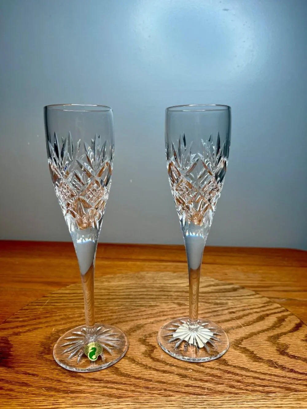 Set of 2 Waterford Crystal Sinead Champagne Flutes Made in Ireland New with Tag